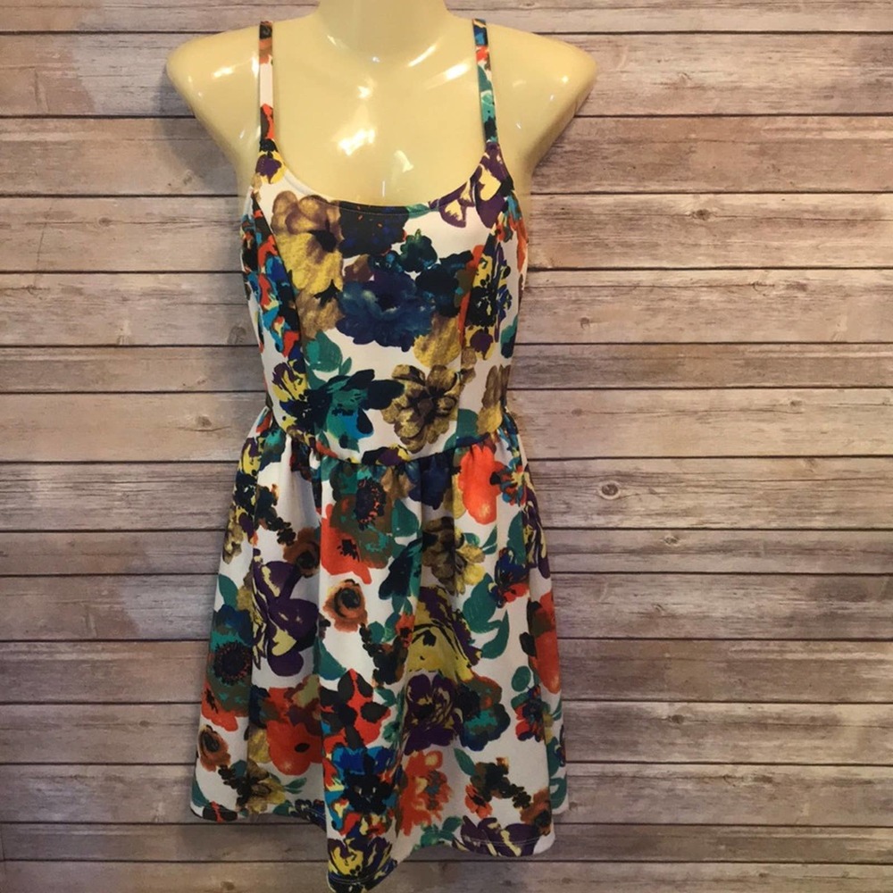 Soprano - white dress with multi colored flowers
